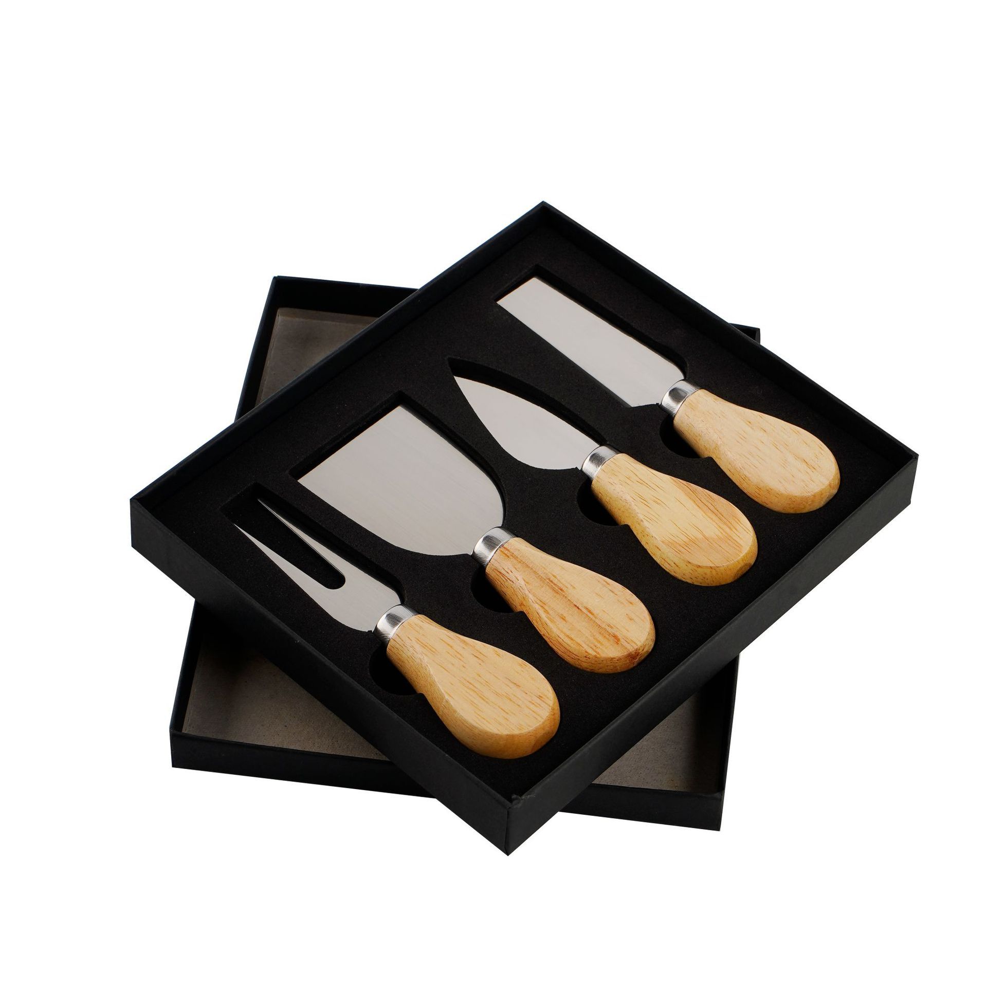 Stainless Steel Wooden Handle Cheese Knife Butter Pizza Knife Cake Tool Cheese Knife Fork Set Kitchen Dining Utensils Gadgets Cheese Tools