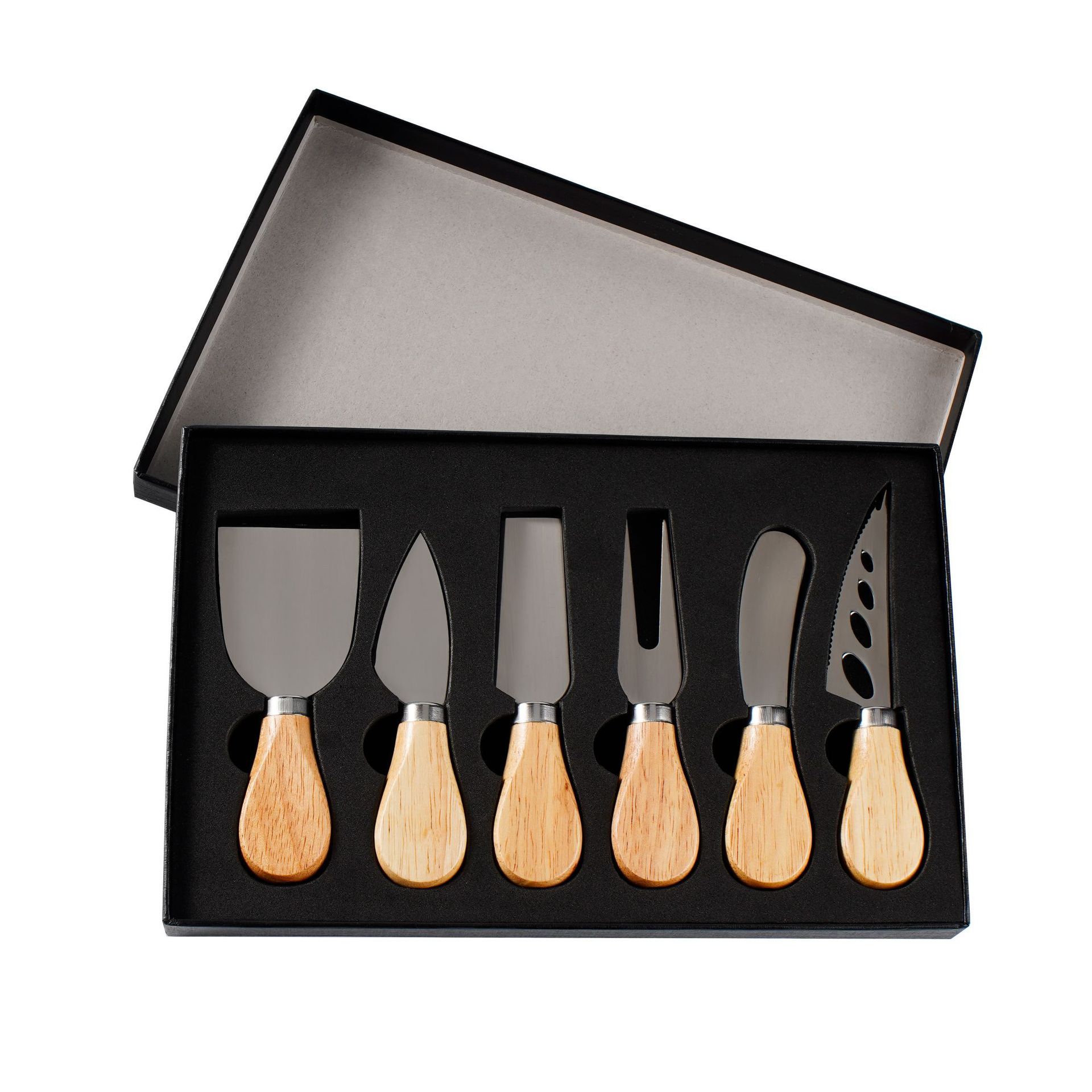 Stainless Steel Wooden Handle Cheese Knife Butter Pizza Knife Cake Tool Cheese Knife Fork Set Kitchen Dining Utensils Gadgets Cheese Tools