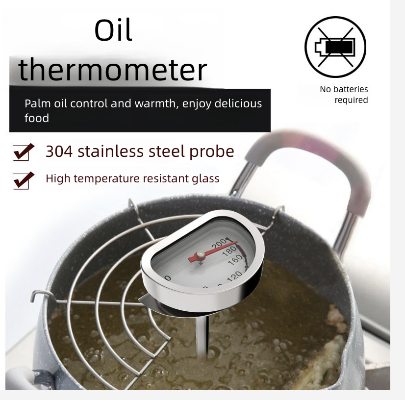 Oil Temperature Gauge for Kitchen Use Food Temperature Gauge Frying Pot Oil Temperature Gauge Thermometers