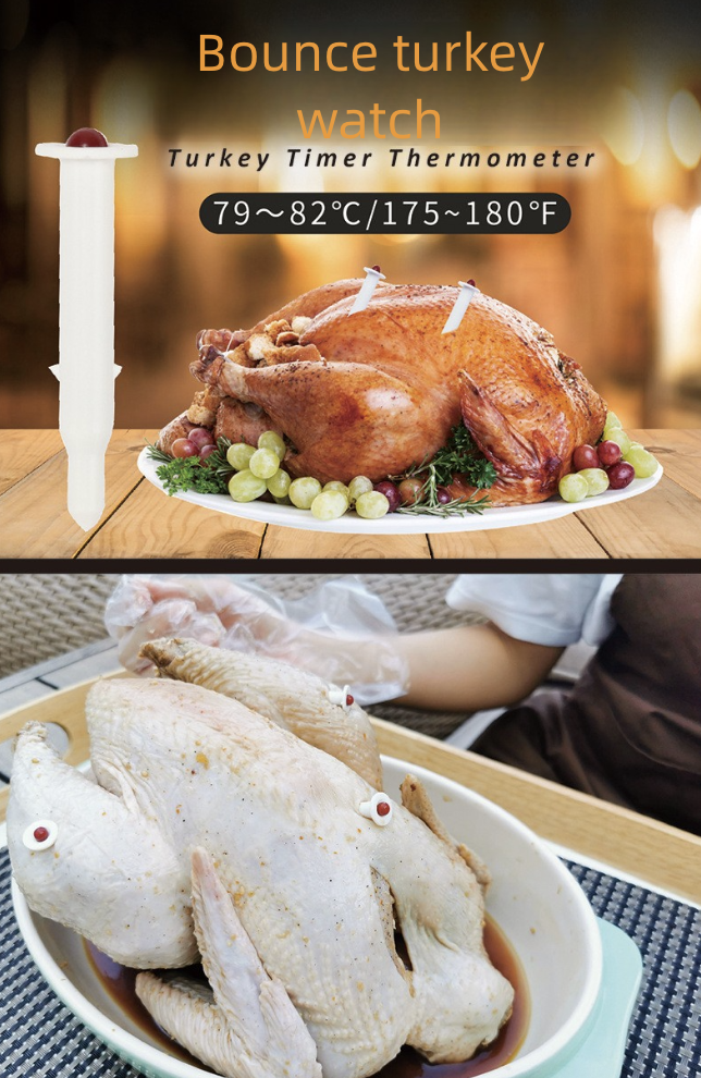 Turkey Thermometer Bouncing Kitchen Household Food Thermometer Turkey Thermometer Timer Barbecue Thermometer