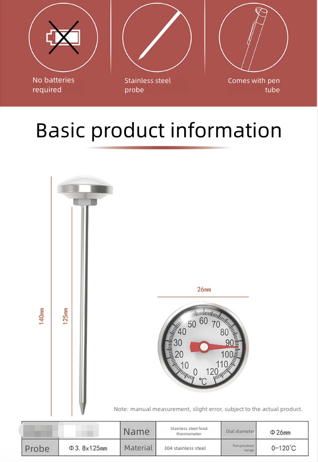 Thermometer Milk Coffee Thermometer for Making Milk Foam Kitchen Baking Household Thermometer for Baby Bottles Water Temperature Gauge