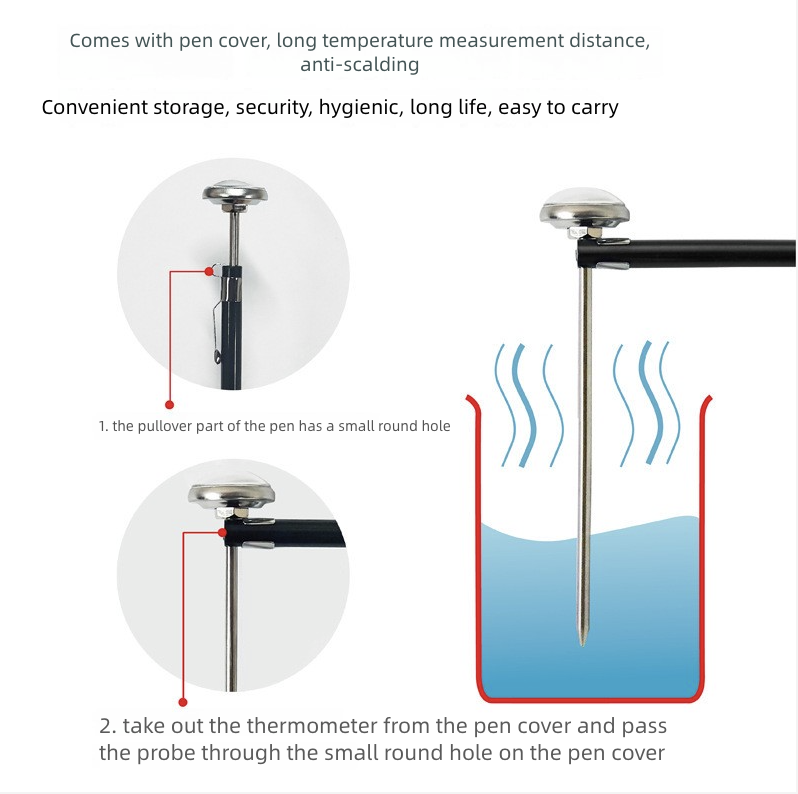 Thermometer Milk Coffee Thermometer for Making Milk Foam Kitchen Baking Household Thermometer for Baby Bottles Water Temperature Gauge