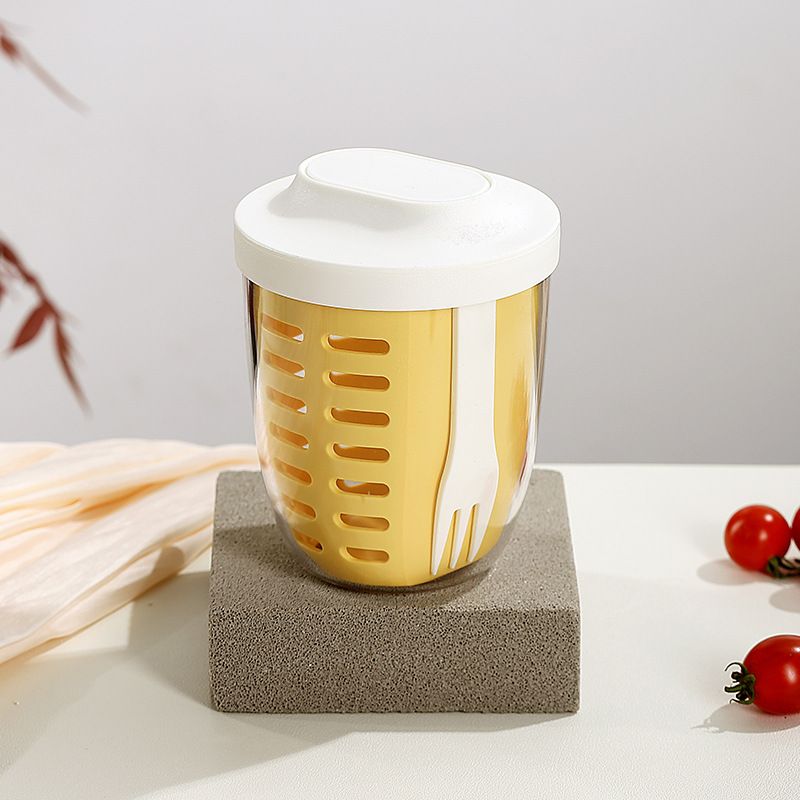 Salad Cup Picnic Fruit Cup Double-Layer Water Cup Portable Breakfast Cup for Office Workers Student Soup Cup Milk Cup Kitchen Dining Storage Travel To-Go Food Containers