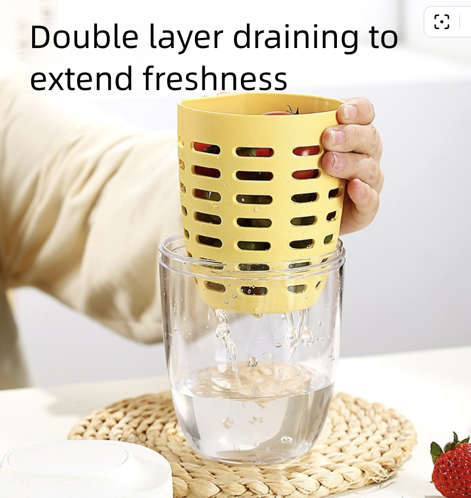 Salad Cup Picnic Fruit Cup Double-Layer Water Cup Portable Breakfast Cup for Office Workers Student Soup Cup Milk Cup Kitchen Dining Storage Travel To-Go Food Containers