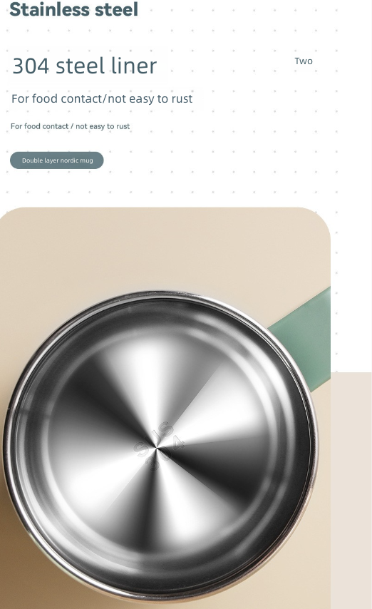 Stainless Steel Coffee Cup with Lid Household Drinking Cup Office Insulated Cup Large Capacity Kitchen Dining Dinnerware Coffee Cups Mugs