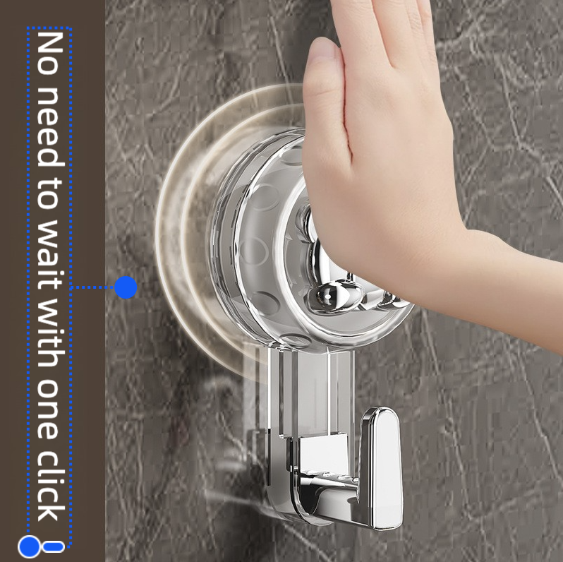 Home Storage Hooks Suction Cup Hook No Punching Single Hook Strong Vacuum Wall Hook Kitchen Bathroom Door Traceless Clothes Hook
