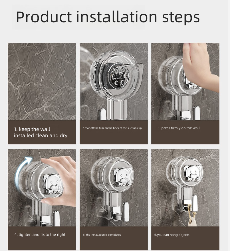 Home Storage Hooks Suction Cup Hook No Punching Single Hook Strong Vacuum Wall Hook Kitchen Bathroom Door Traceless Clothes Hook
