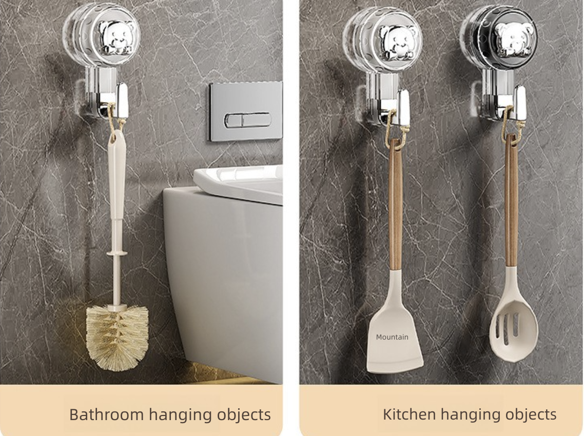 Home Storage Hooks Suction Cup Hook No Punching Single Hook Strong Vacuum Wall Hook Kitchen Bathroom Door Traceless Clothes Hook