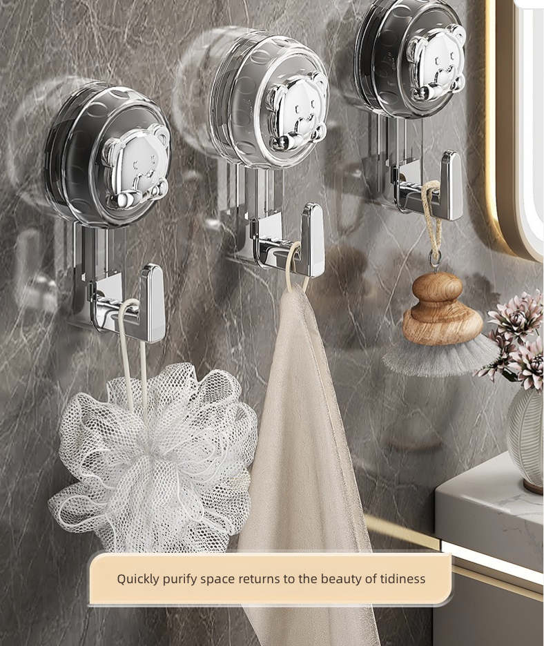 Home Storage Hooks Suction Cup Hook No Punching Single Hook Strong Vacuum Wall Hook Kitchen Bathroom Door Traceless Clothes Hook