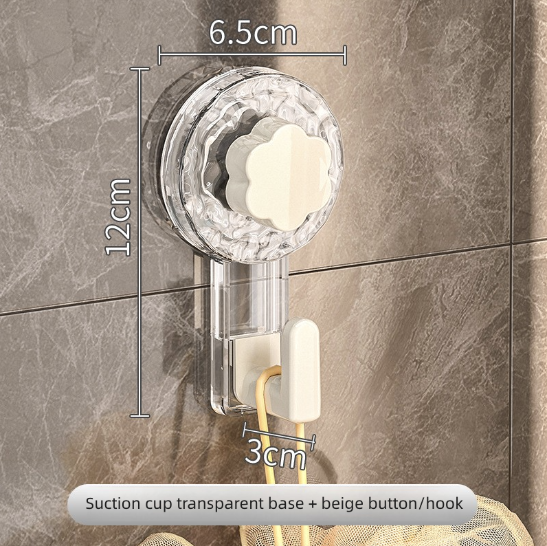 Home Storage Hooks Suction Cup Hook No Punching Single Hook Strong Vacuum Wall Hook Kitchen Bathroom Door Traceless Clothes Hook