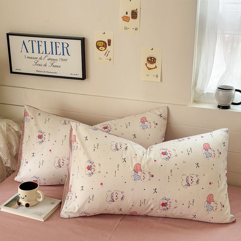 Pillowcases Ins Minimalist Style Pillowcase Single Student Dormitory Bedding Household One Pair Set Spring Home Bedding Pillowcase