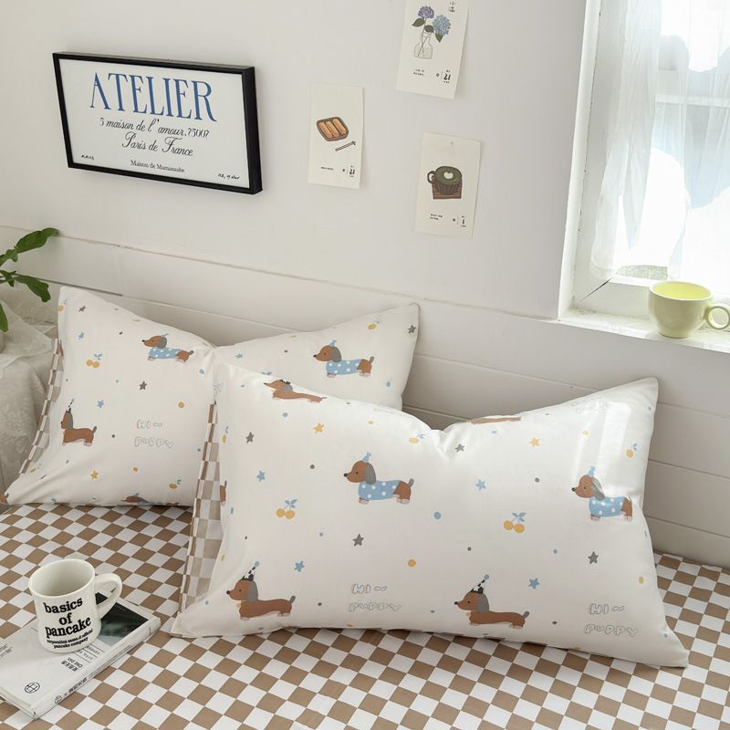 Pillowcases Ins Minimalist Style Pillowcase Single Student Dormitory Bedding Household One Pair Set Spring Home Bedding Pillowcase