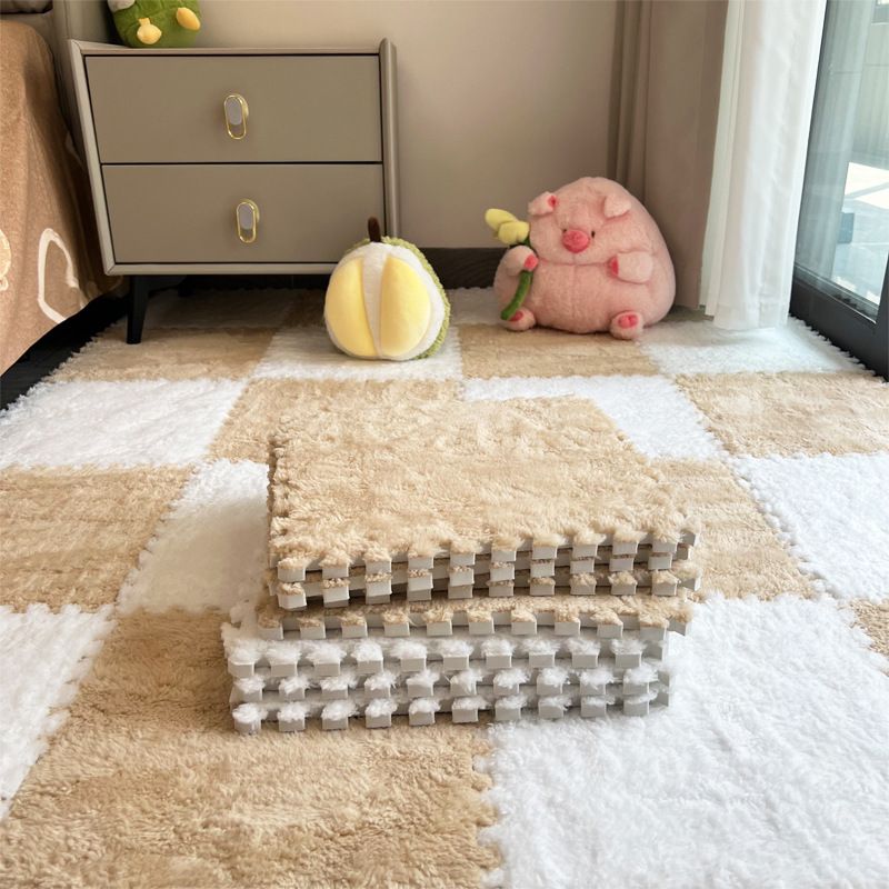 10 Pieces Home Decor Rugs Pads Protectors Area Rugs Plush Bedside Carpet Bedroom Ins Style Girl's Room Large Area Foam Splicing Floor Mat Random Color