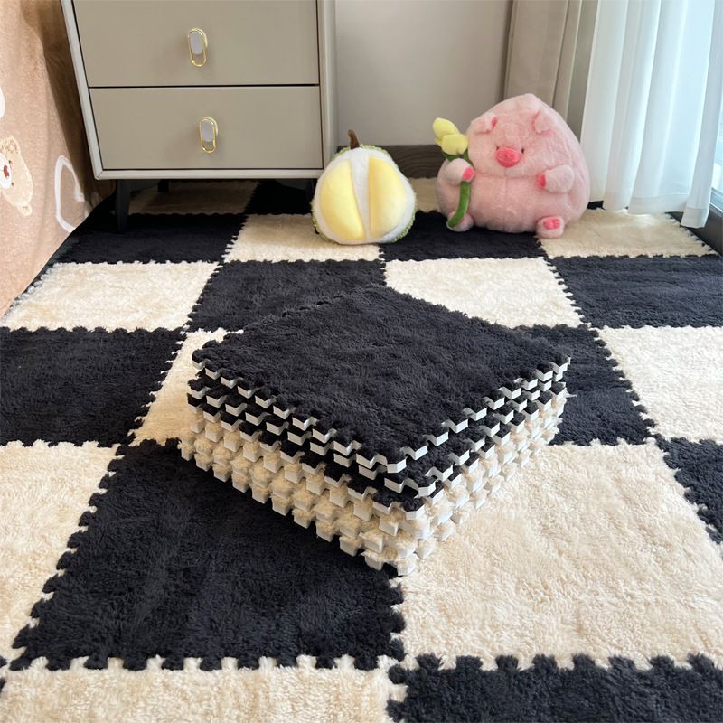 10 Pieces Home Decor Rugs Pads Protectors Area Rugs Plush Bedside Carpet Bedroom Ins Style Girl's Room Large Area Foam Splicing Floor Mat Random Color