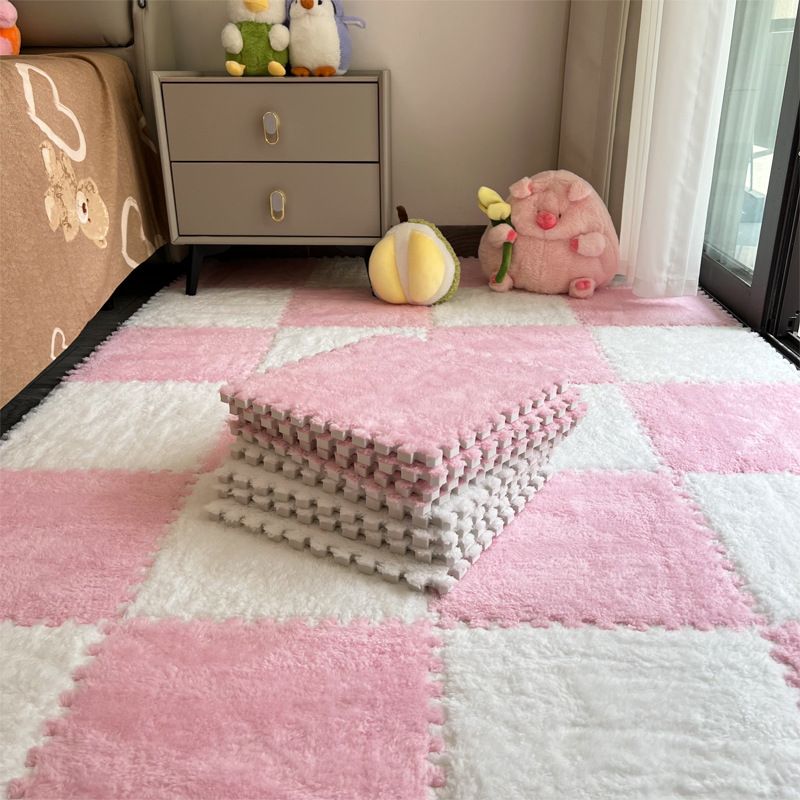 10 Pieces Home Decor Rugs Pads Protectors Area Rugs Plush Bedside Carpet Bedroom Ins Style Girl's Room Large Area Foam Splicing Floor Mat Random Color