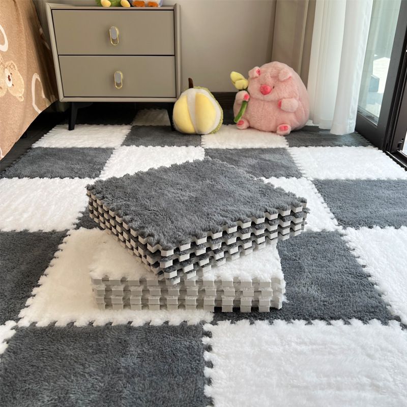 10 Pieces Home Decor Rugs Pads Protectors Area Rugs Plush Bedside Carpet Bedroom Ins Style Girl's Room Large Area Foam Splicing Floor Mat Random Color