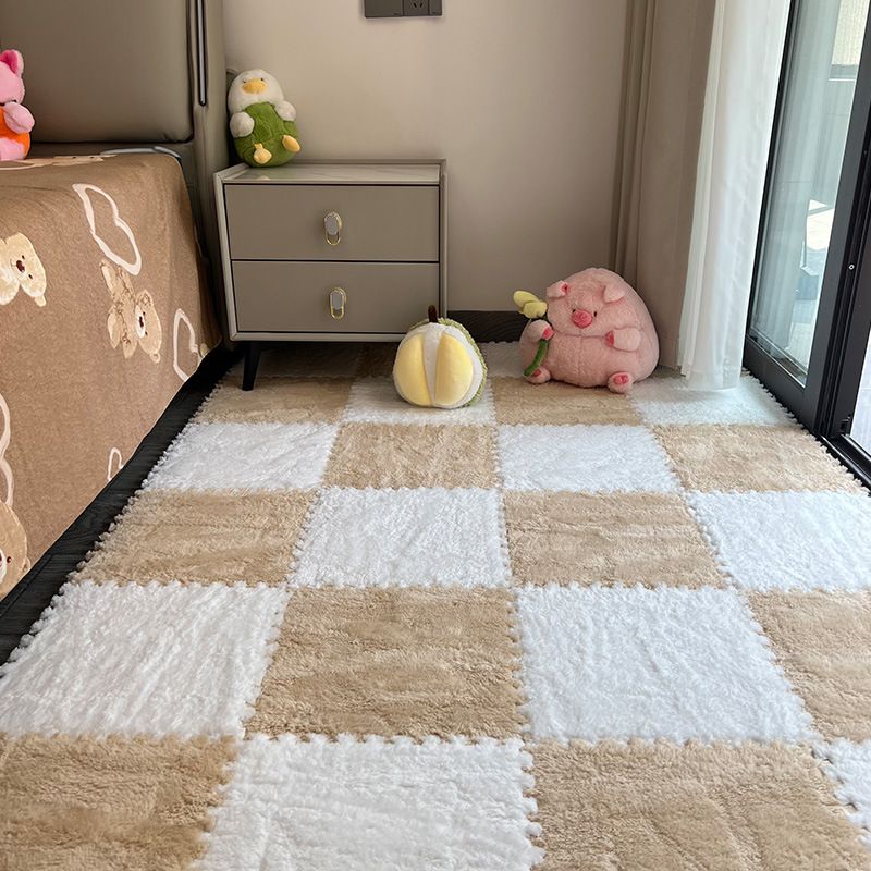 10 Pieces Home Decor Rugs Pads Protectors Area Rugs Plush Bedside Carpet Bedroom Ins Style Girl's Room Large Area Foam Splicing Floor Mat Random Color
