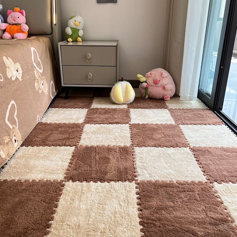 10 Pieces Home Decor Rugs Pads Protectors Area Rugs Plush Bedside Carpet Bedroom Ins Style Girl's Room Large Area Foam Splicing Floor Mat Random Color