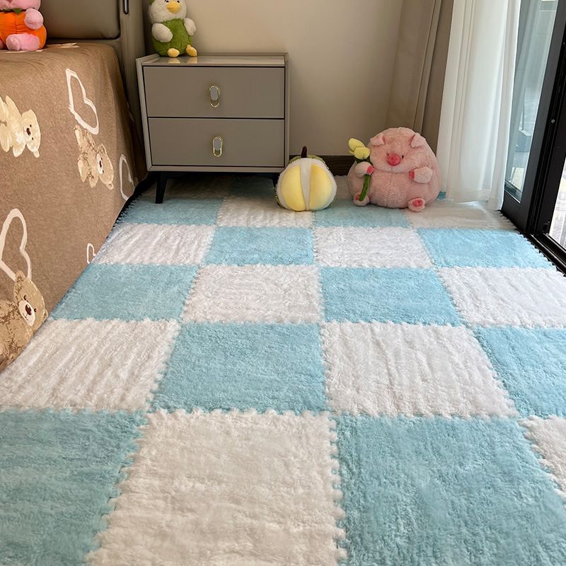 10 Pieces Home Decor Rugs Pads Protectors Area Rugs Plush Bedside Carpet Bedroom Ins Style Girl's Room Large Area Foam Splicing Floor Mat Random Color