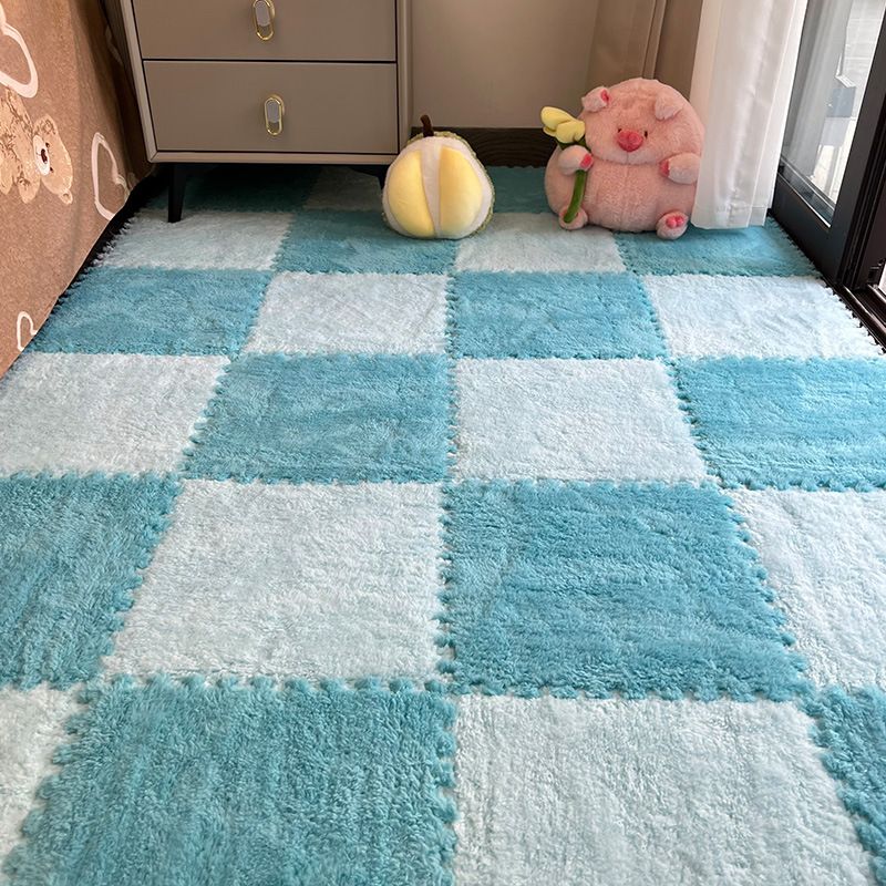 10 Pieces Home Decor Rugs Pads Protectors Area Rugs Plush Bedside Carpet Bedroom Ins Style Girl's Room Large Area Foam Splicing Floor Mat Random Color