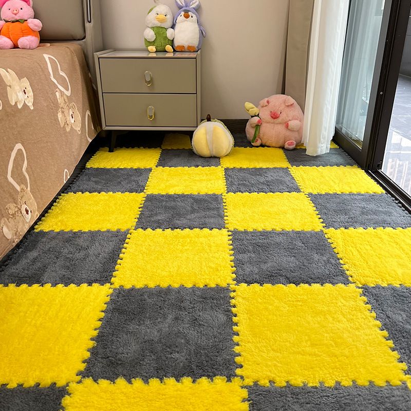 10 Pieces Home Decor Rugs Pads Protectors Area Rugs Plush Bedside Carpet Bedroom Ins Style Girl's Room Large Area Foam Splicing Floor Mat Random Color