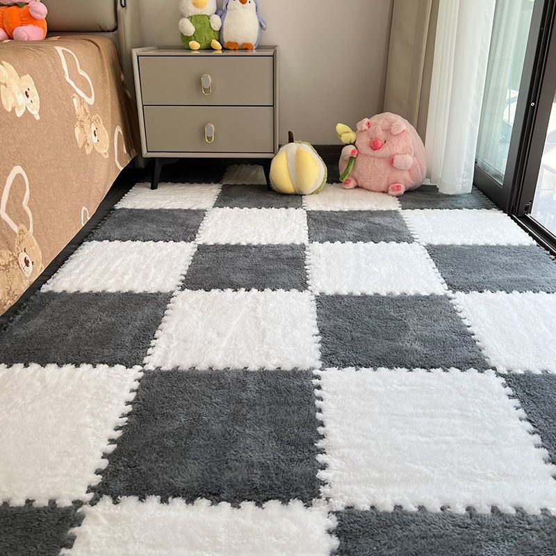 10 Pieces Home Decor Rugs Pads Protectors Area Rugs Plush Bedside Carpet Bedroom Ins Style Girl's Room Large Area Foam Splicing Floor Mat Random Color