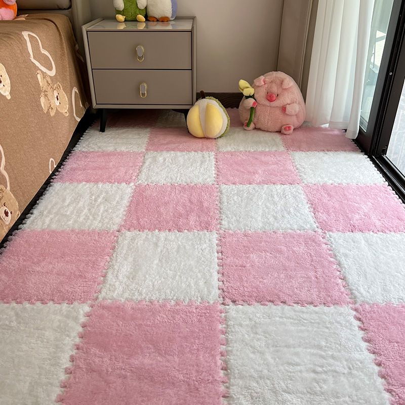 10 Pieces Home Decor Rugs Pads Protectors Area Rugs Plush Bedside Carpet Bedroom Ins Style Girl's Room Large Area Foam Splicing Floor Mat Random Color