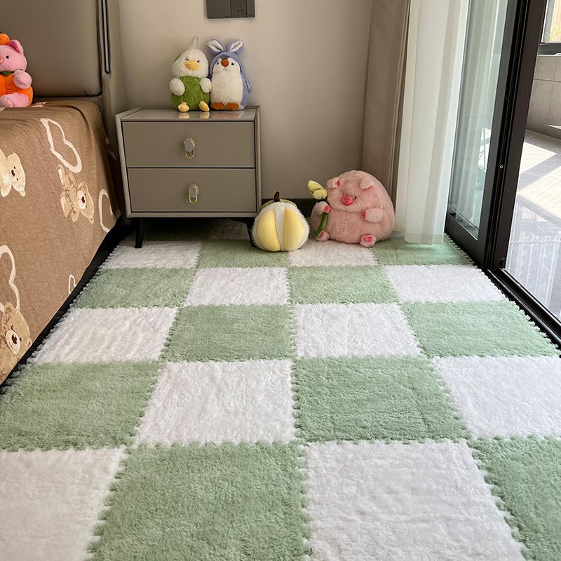 10 Pieces Home Decor Rugs Pads Protectors Area Rugs Plush Bedside Carpet Bedroom Ins Style Girl's Room Large Area Foam Splicing Floor Mat Random Color
