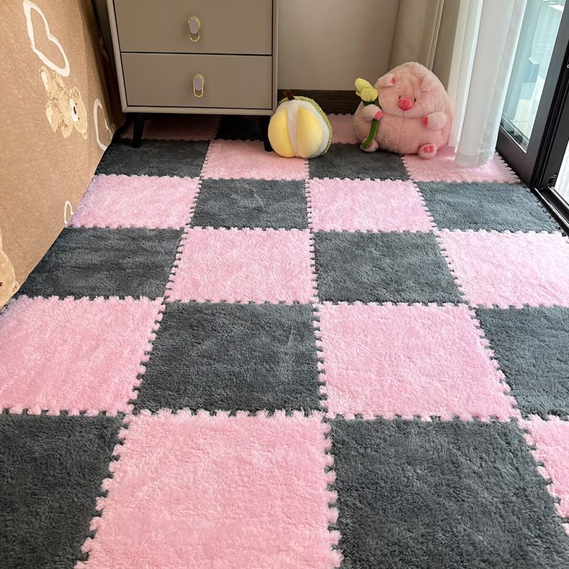 10 Pieces Home Decor Rugs Pads Protectors Area Rugs Plush Bedside Carpet Bedroom Ins Style Girl's Room Large Area Foam Splicing Floor Mat Random Color