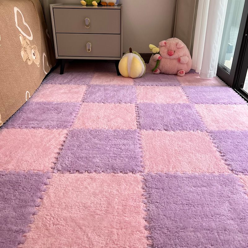 10 Pieces Home Decor Rugs Pads Protectors Area Rugs Plush Bedside Carpet Bedroom Ins Style Girl's Room Large Area Foam Splicing Floor Mat Random Color