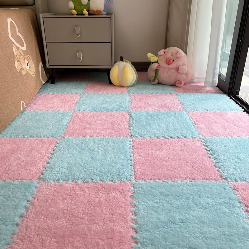 10 Pieces Home Decor Rugs Pads Protectors Area Rugs Plush Bedside Carpet Bedroom Ins Style Girl's Room Large Area Foam Splicing Floor Mat Random Color
