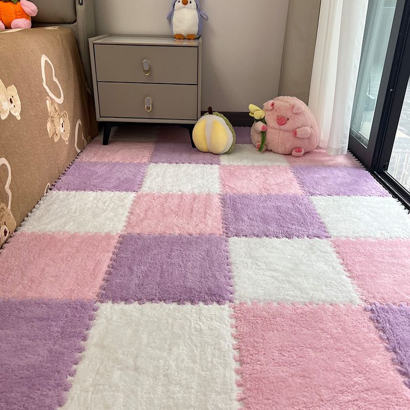 10 Pieces Home Decor Rugs Pads Protectors Area Rugs Plush Bedside Carpet Bedroom Ins Style Girl's Room Large Area Foam Splicing Floor Mat Random Color