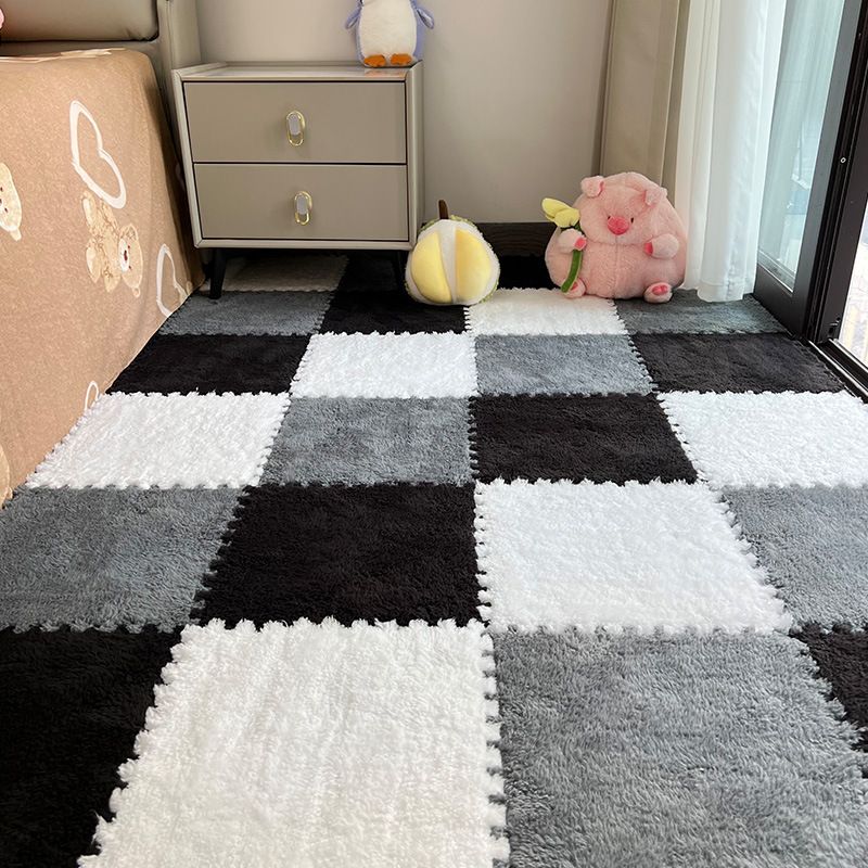 10 Pieces Home Decor Rugs Pads Protectors Area Rugs Plush Bedside Carpet Bedroom Ins Style Girl's Room Large Area Foam Splicing Floor Mat Random Color