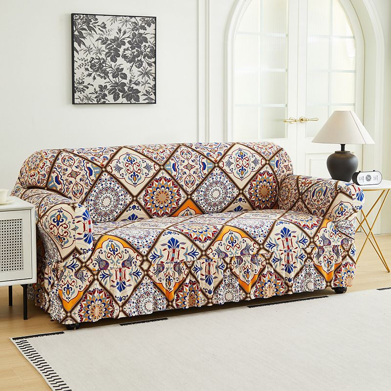 Home Decor Sofa Slipcovers Printed Elastic Skirt Sofa Cover Multifunctional Dirt Proof Sofa Cover Anti Slip Cat Scratch Sofa Cover