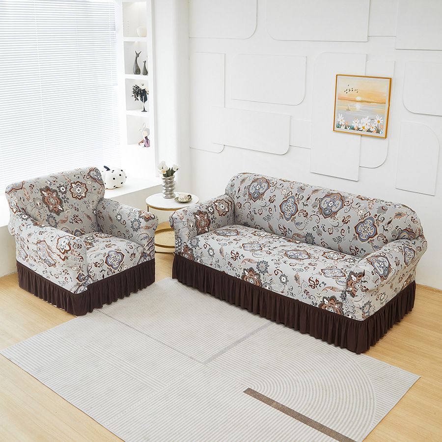Home Decor Sofa Slipcovers Printed Elastic Skirt Sofa Cover Multifunctional Dirt Proof Sofa Cover Anti Slip Cat Scratch Sofa Cover