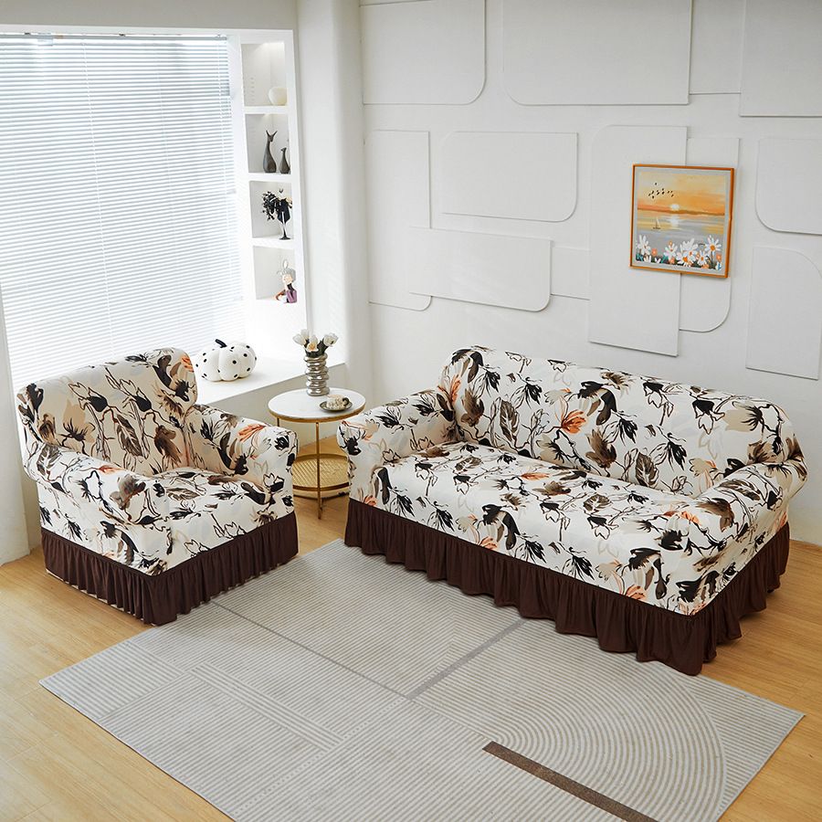 Home Decor Sofa Slipcovers Printed Elastic Skirt Sofa Cover Multifunctional Dirt Proof Sofa Cover Anti Slip Cat Scratch Sofa Cover