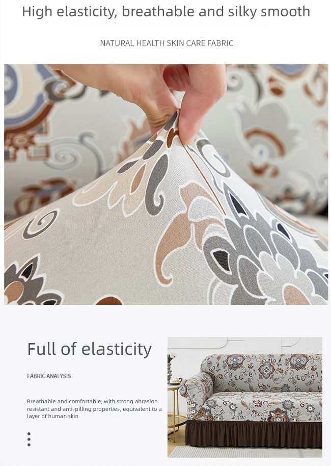 Home Decor Sofa Slipcovers Printed Elastic Skirt Sofa Cover Multifunctional Dirt Proof Sofa Cover Anti Slip Cat Scratch Sofa Cover