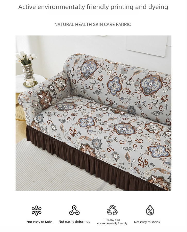 Home Decor Sofa Slipcovers Printed Elastic Skirt Sofa Cover Multifunctional Dirt Proof Sofa Cover Anti Slip Cat Scratch Sofa Cover