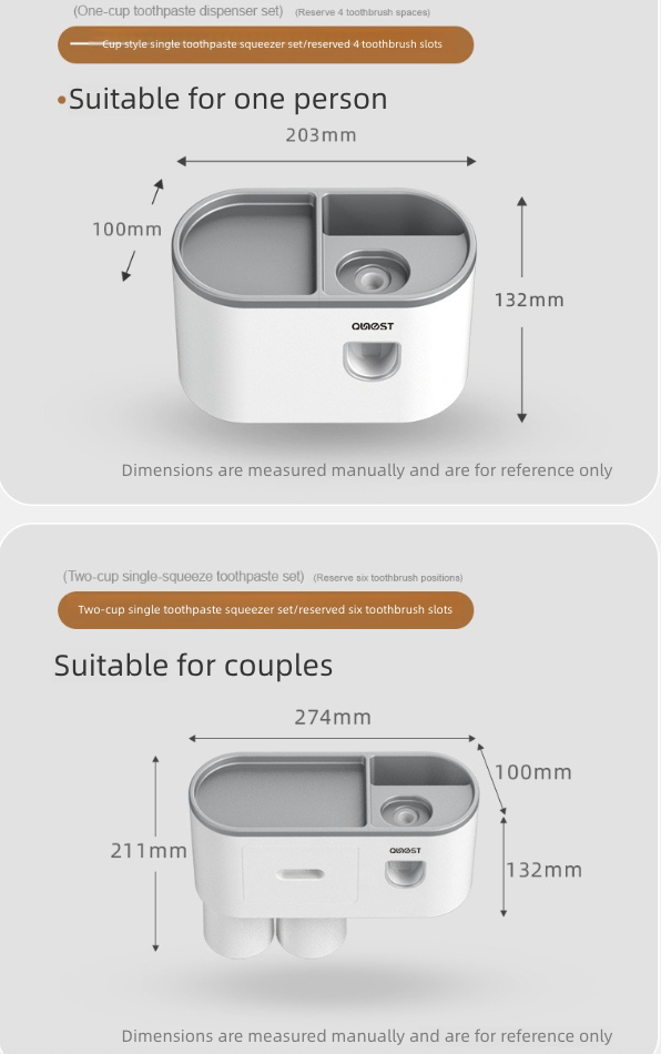 Toothbrush Cup Holder Wall Mounted with Mouthwash Cup Suction Cup No Punching Toothpaste Toothbrush Storage Rack Wall Mounted Set