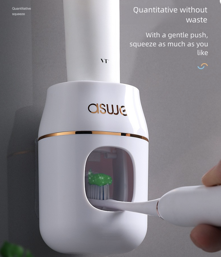 Squeeze Toothpaste Artifact Light Luxury Toothpaste Squeezer Storage Rack Wall Mounted Lazy Brushing Teeth No Punching Bath Bathroom Accessories Toothpaste Holders Dispensers