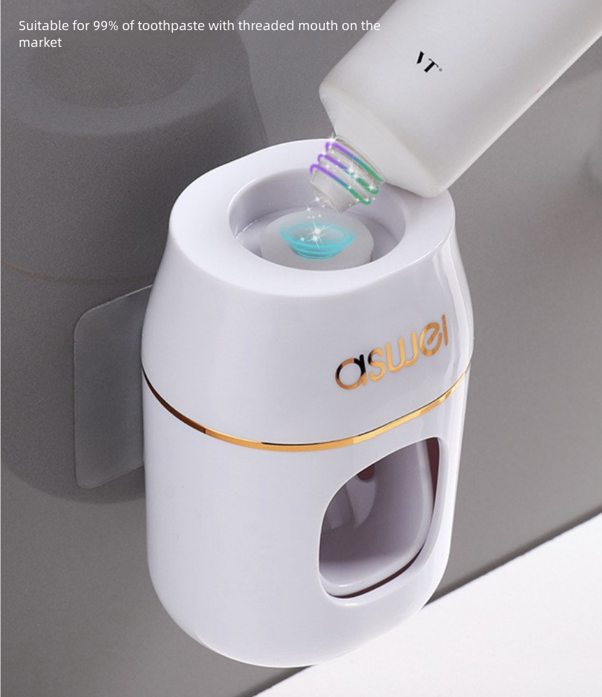 Squeeze Toothpaste Artifact Light Luxury Toothpaste Squeezer Storage Rack Wall Mounted Lazy Brushing Teeth No Punching Bath Bathroom Accessories Toothpaste Holders Dispensers
