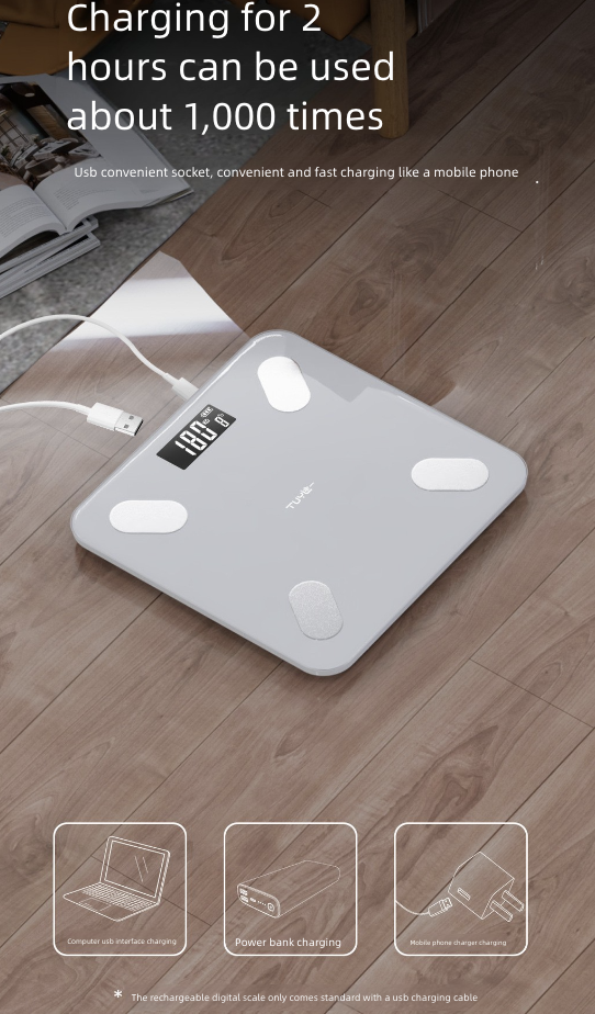 Mi Home APP Weight Scale Electronic Scale Dedicated Household Weighing Scale Body Fat Scale Body Scale Charging