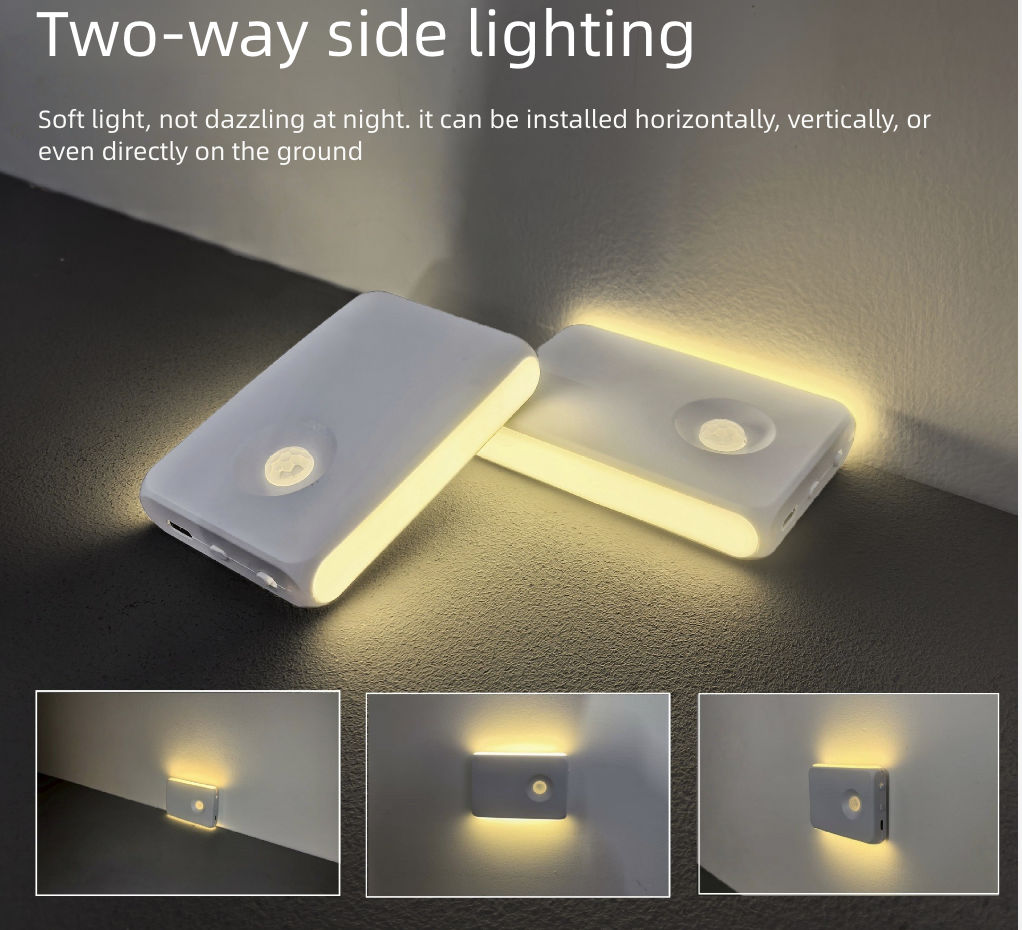 Intelligent Induction Night Light LED Human Body Infrared Type-C Charging Wireless Magnetic Night Light for Home Lighting Wall Lights