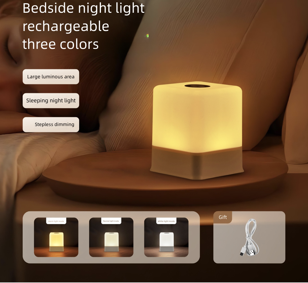 Charging Touch Night Light Tapping Light Baby Feeding Atmosphere Table Lamp Eye Protection Bedside Lamp Bedroom Sleep Light