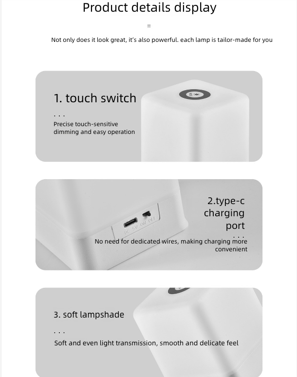 Charging Touch Night Light Tapping Light Baby Feeding Atmosphere Table Lamp Eye Protection Bedside Lamp Bedroom Sleep Light