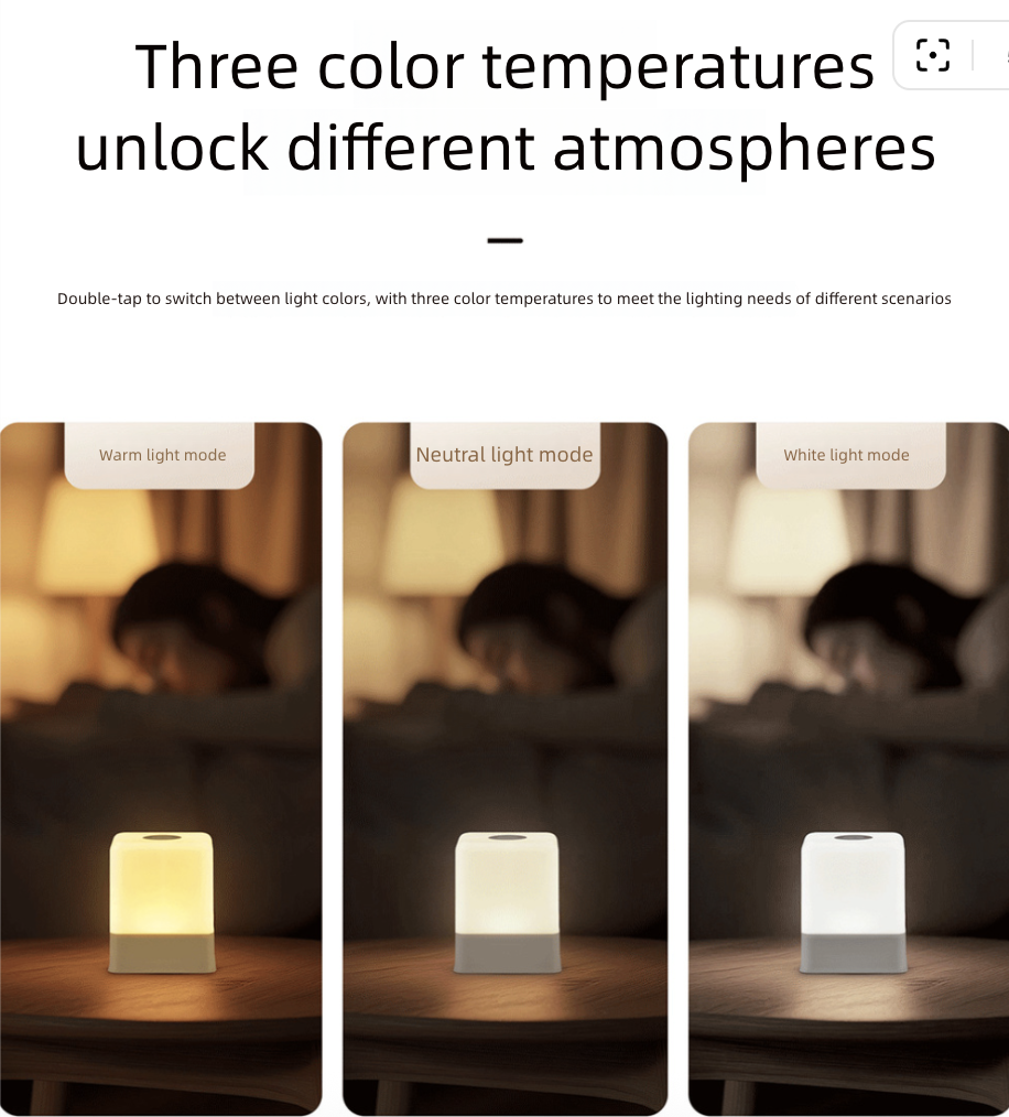 Charging Touch Night Light Tapping Light Baby Feeding Atmosphere Table Lamp Eye Protection Bedside Lamp Bedroom Sleep Light