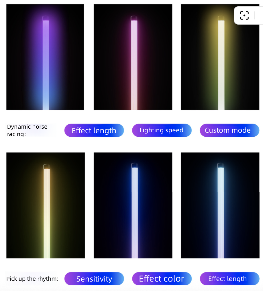 Home Lighting Floor Lamps RGB Rhythm Desktop Atmosphere Light Floor Light 360° Illumination Voice Controlled Corner Light