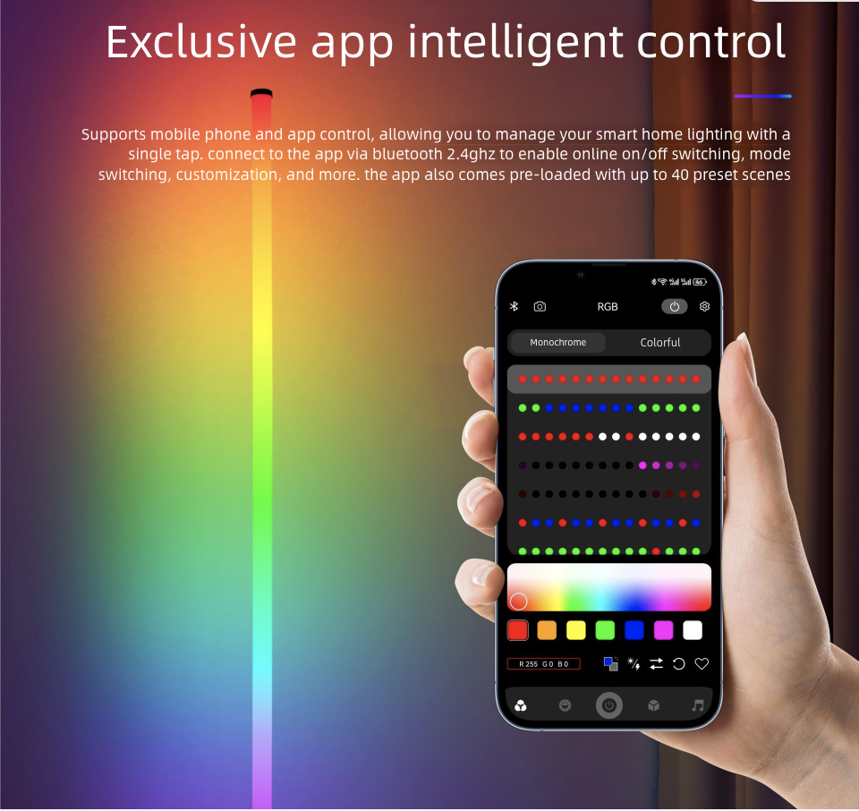 Home Lighting Floor Lamps RGB Rhythm Desktop Atmosphere Light Floor Light 360° Illumination Voice Controlled Corner Light