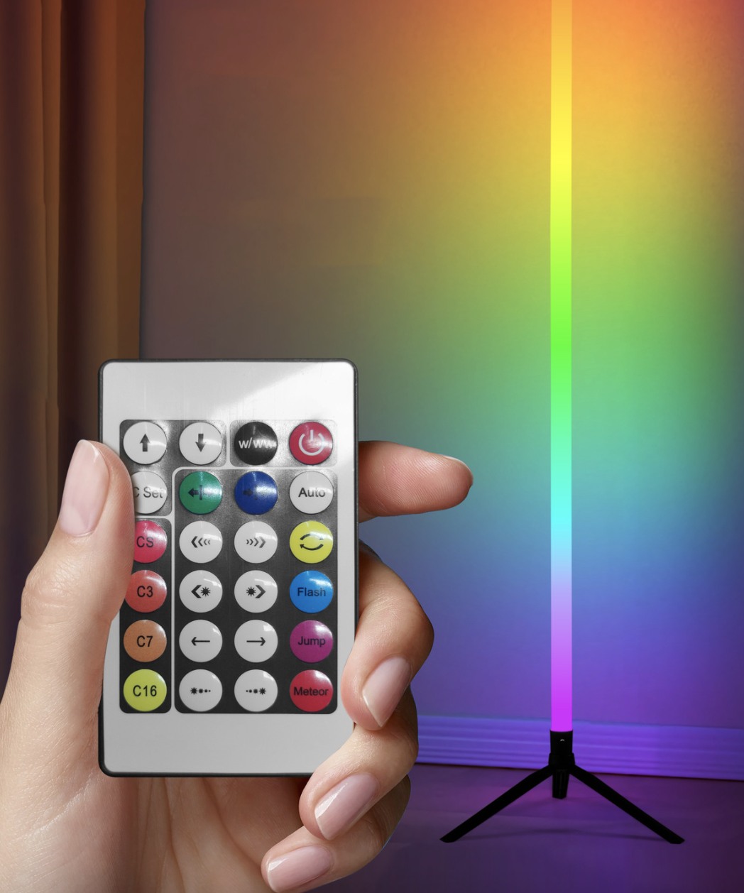 Home Lighting Floor Lamps RGB Rhythm Desktop Atmosphere Light Floor Light 360° Illumination Voice Controlled Corner Light