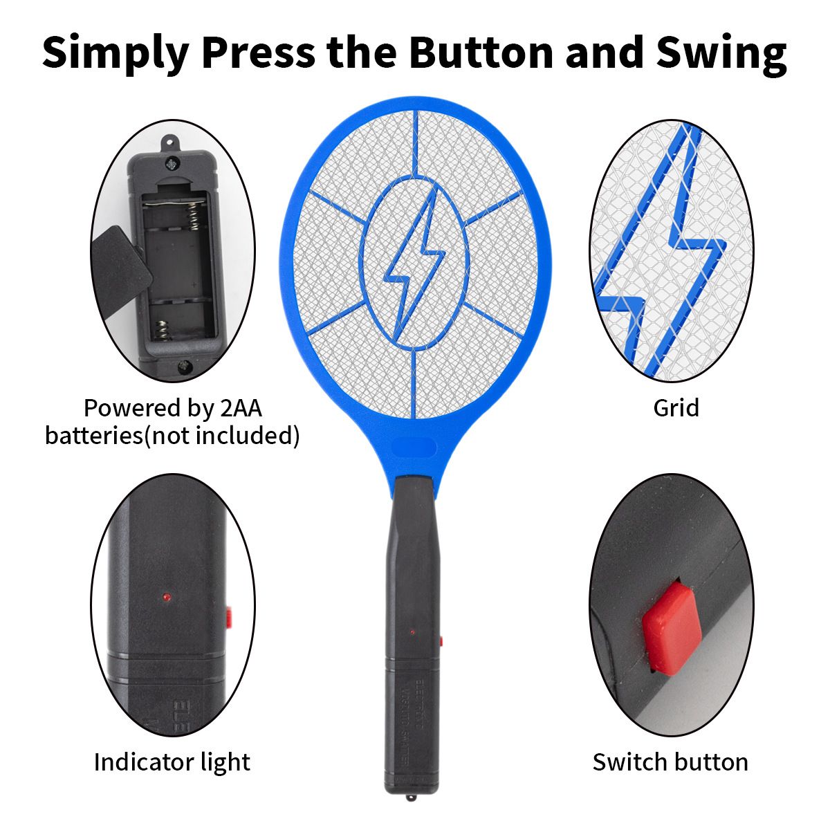 Fly Swatters Small Household Powerful Battery Powered Mosquito Swatter Fly Swatter Fruit Bug Swatter Home Pest Control
